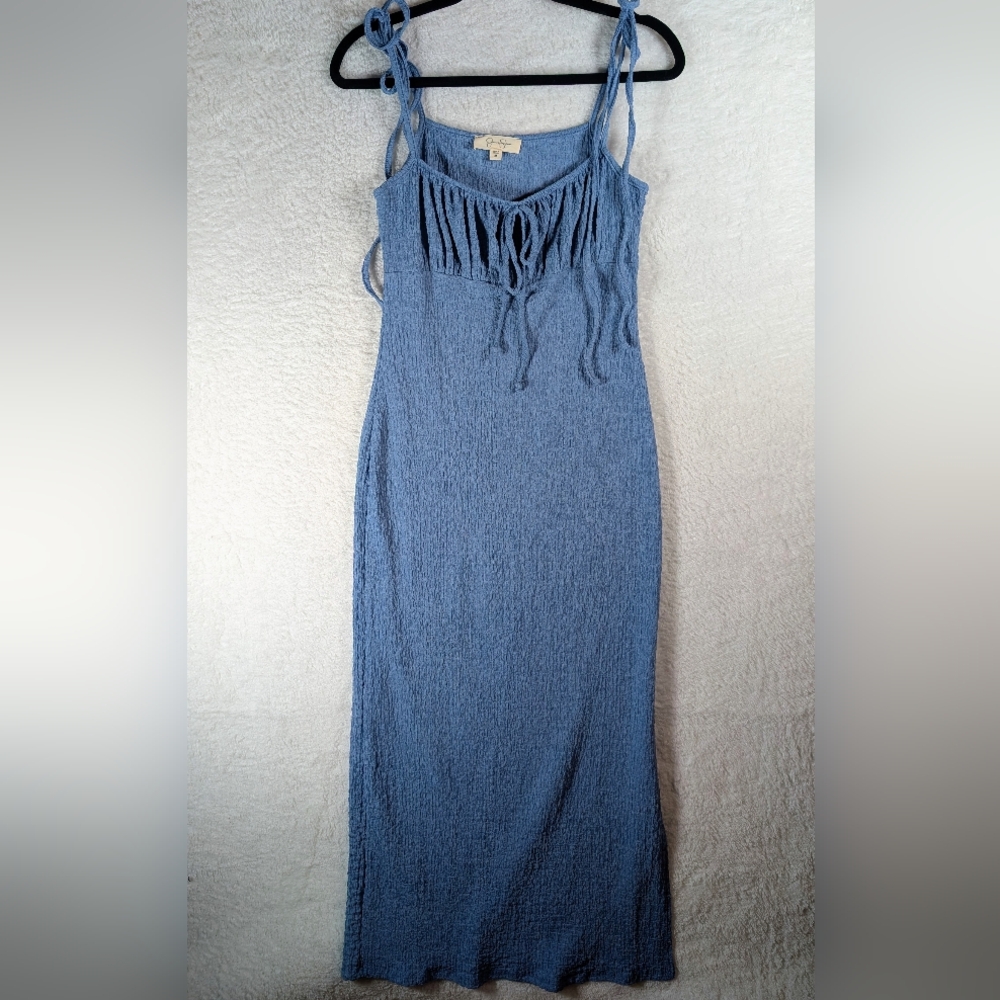 674-jessica Simpson‎ Blue Maxi Dress